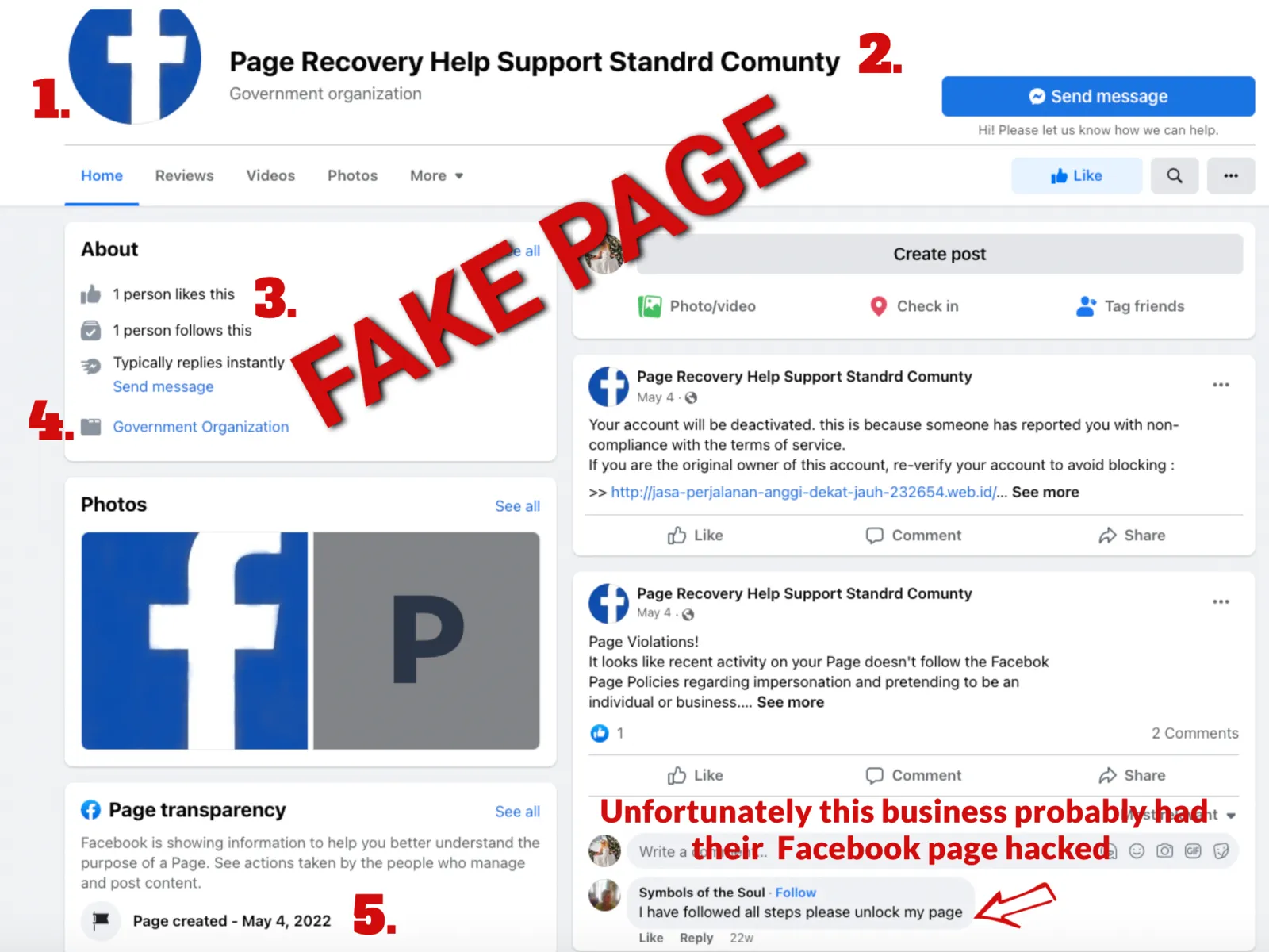 Fake Facebook Page