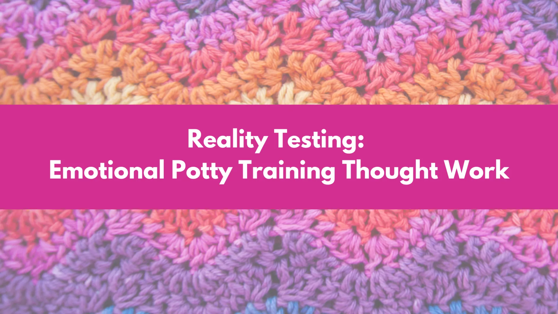 Workshop: Reality Testing: Emotional Potty Training Thought Work