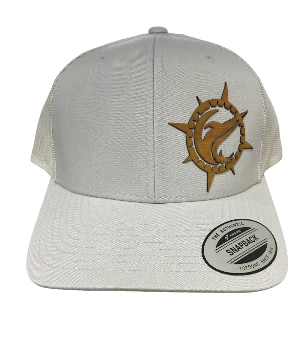 "Local Knowledge Wood Grain Logo Hat" Silver + Silver Back
