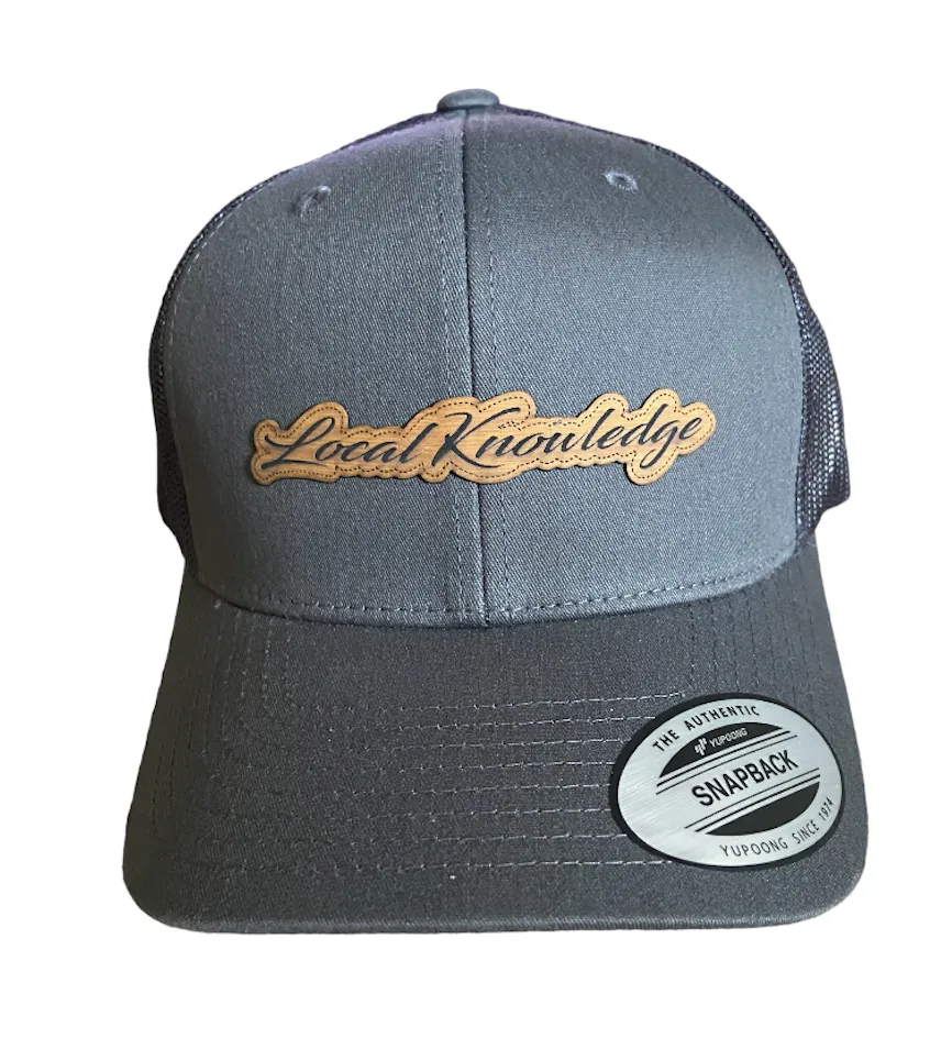 New Script Leather Patch Hats Grey