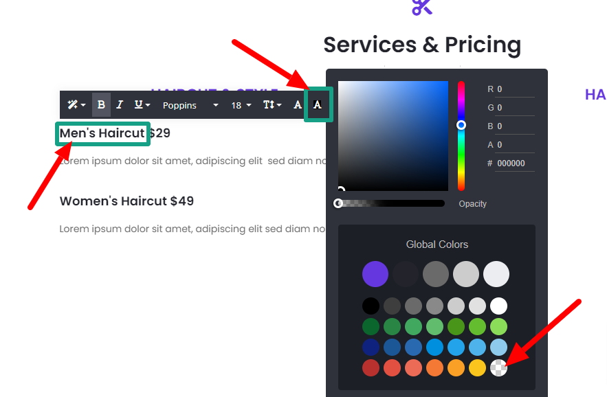 How to Create a Pricing Menu With Dot Leaders